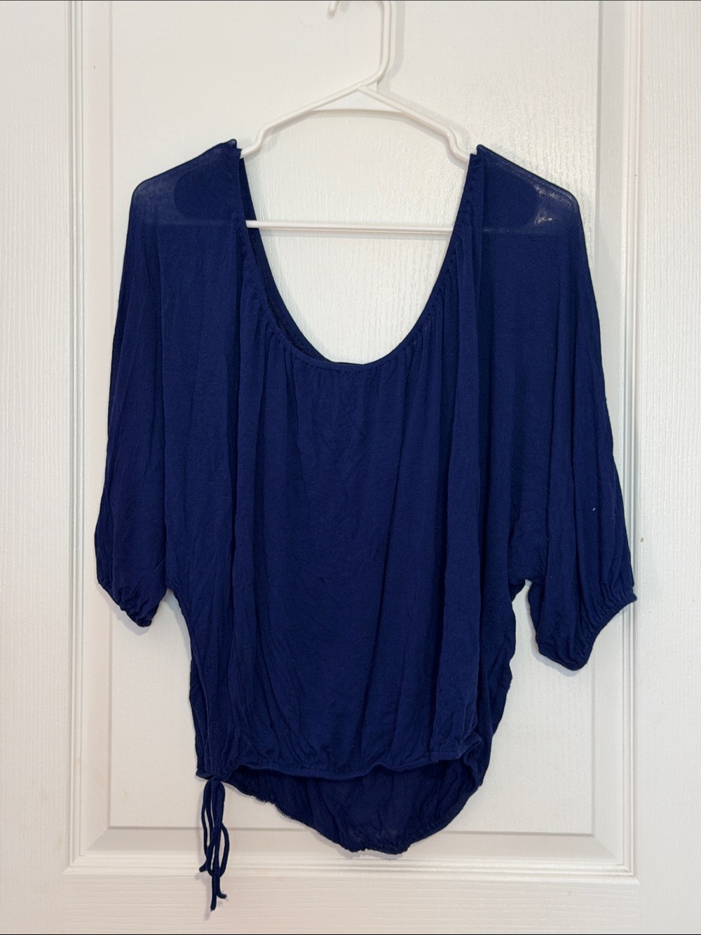 Forever 21 Navy Scoop Neck Dolman Sleeve Top